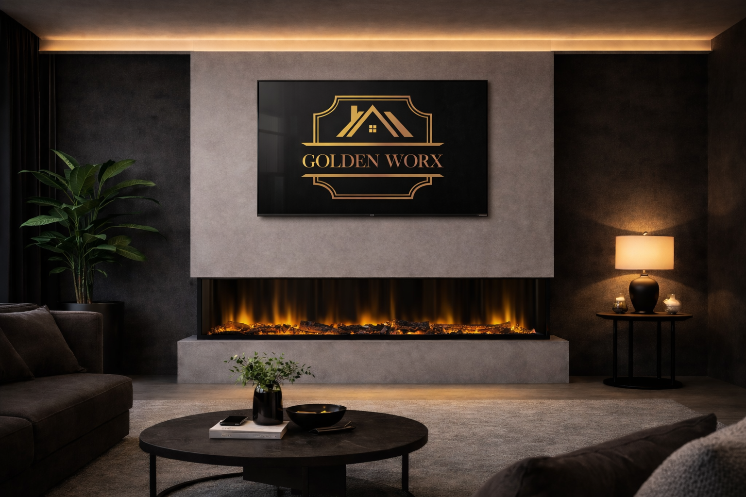 GoldenWorx - Media wall - premium media wall - media wall solutions - making media wall - media walls - Goldwn worx Goldenworx ideas for your home or office